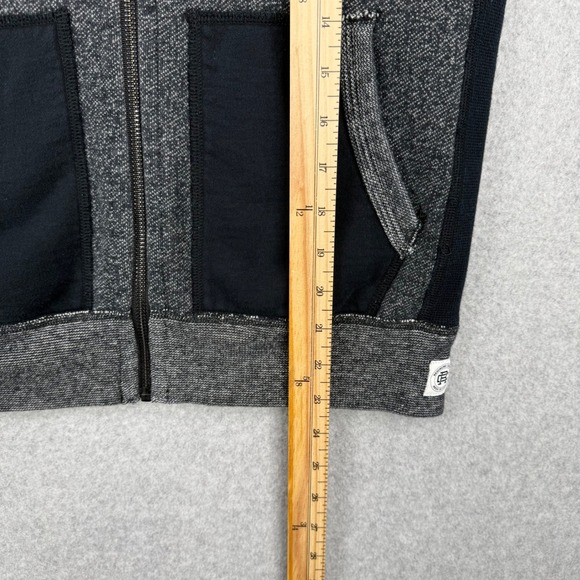 Reigning Champ Hoodie Mens XS Black Grey Full Zip Two Tone Made in Canada - Picture 9 of 10